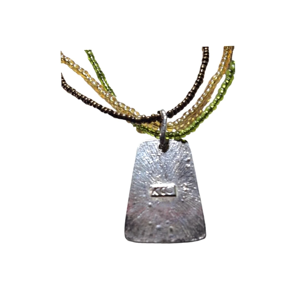 Multicolor Beaded Pendant Necklace Choker